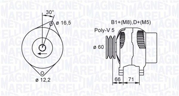 MAGNETI MARELLI Генератор 063731471010